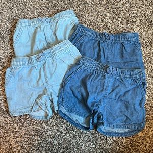 Denim Pull-up shorts